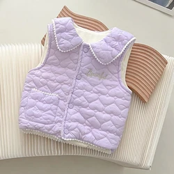 Chaleco de felpa suave de algodón para niña – Cálido otoño invierno