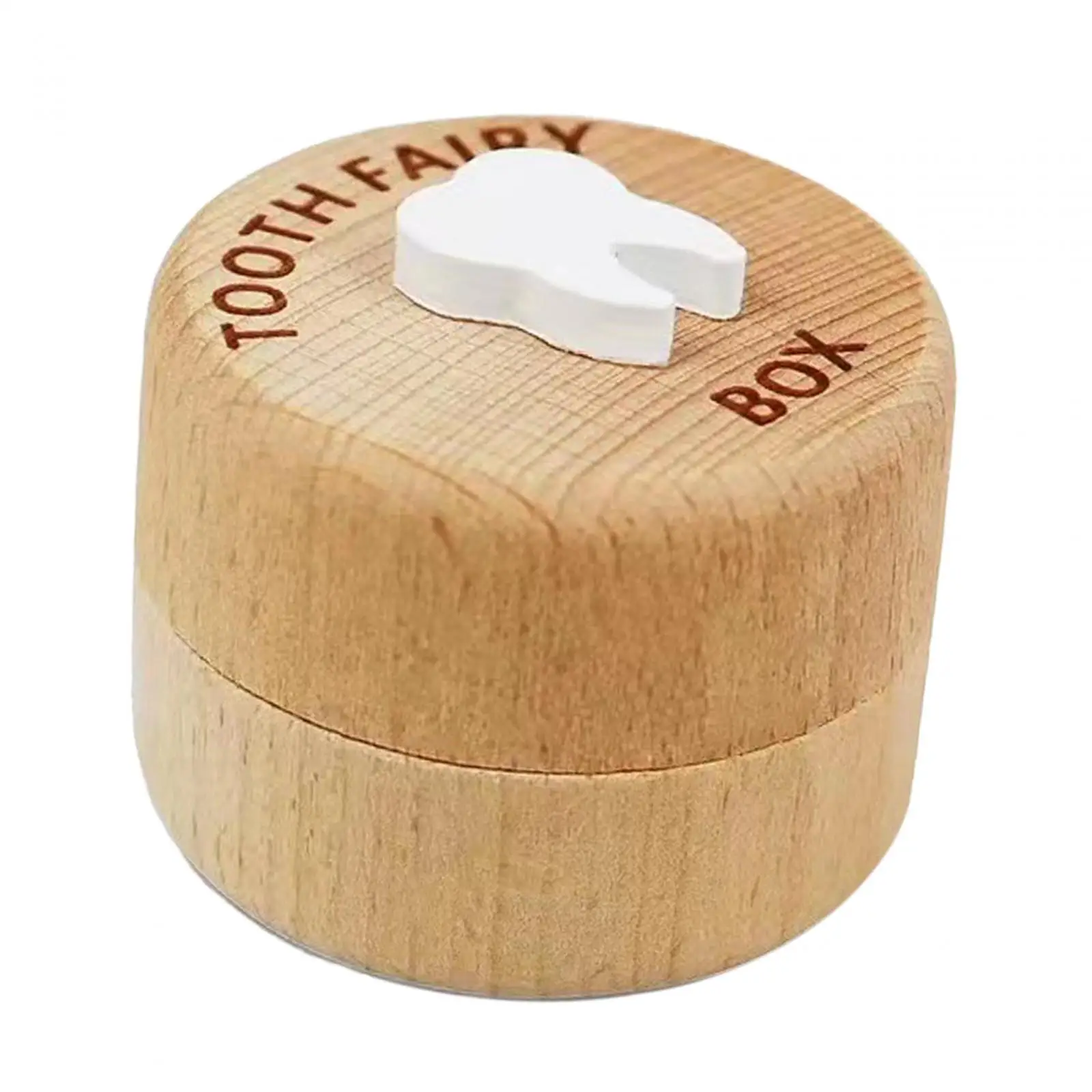 Caja de Hada de los dientes de bebé personalizada, organizador de recuerdos de madera, contenedor circular para regalo de dientes perdidos - imagen 4