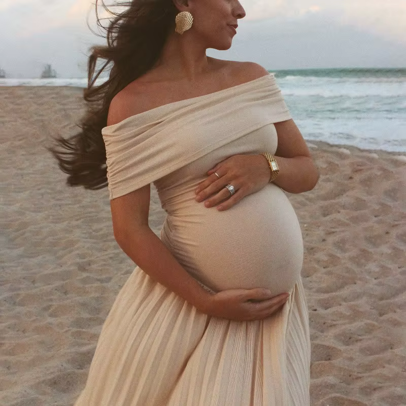 Vestido premamá sin mangas para sesiones de fotos y baby shower