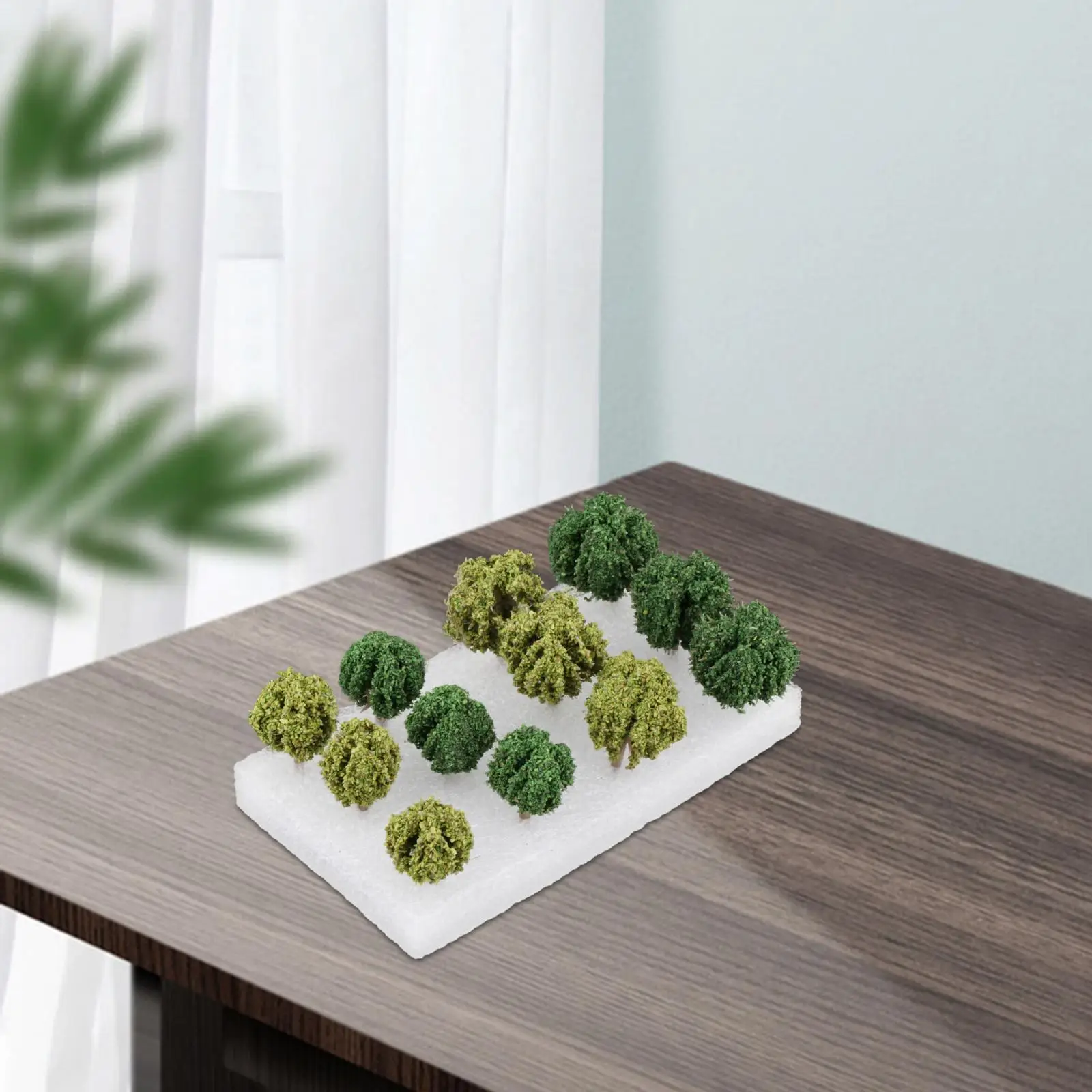 12Pcs Mini Model Trees Layout Decorations Ornaments Diorama Supplies for Dollhouse Railway Railroad DIY Crafts Fairy Garden