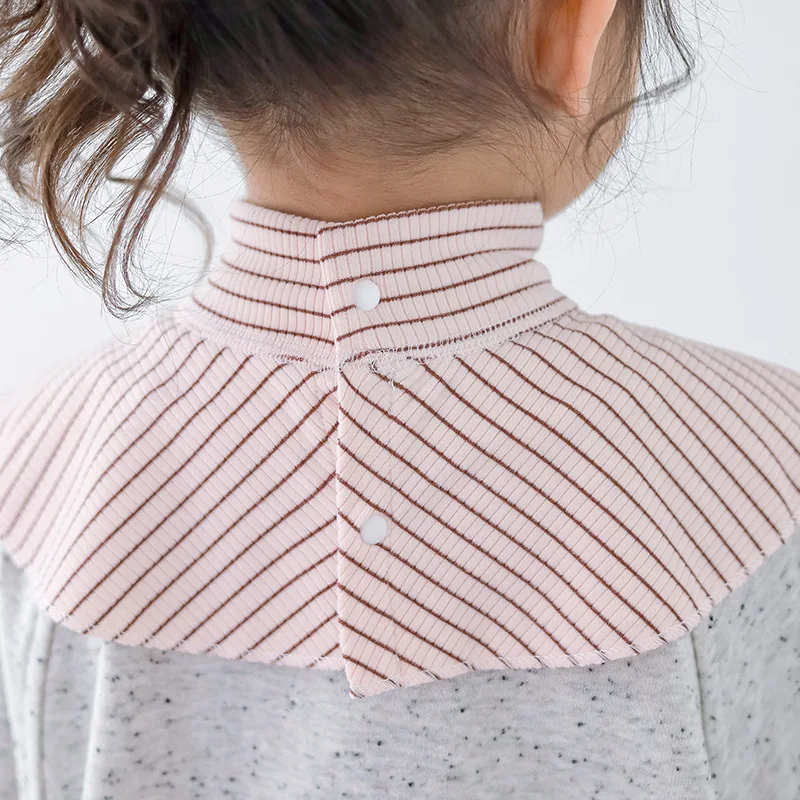 Calentador de cuello Convertible para niños pequeños, bufanda forrada de lana a prueba de viento de algodón suave de otoño, bufanda para bebé Unisex de moda deportiva INS - imagen 3