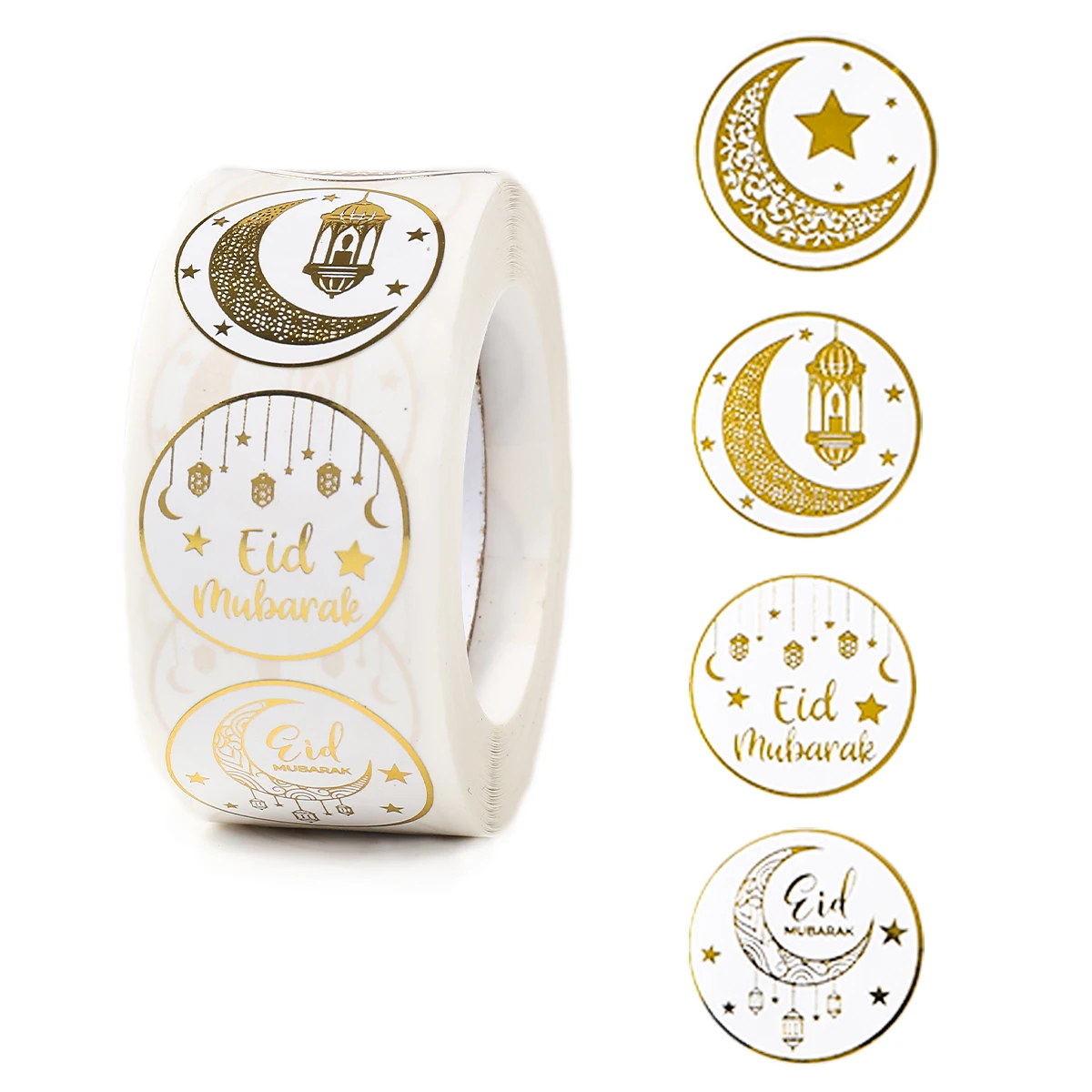 500 Uds. Pegatinas EID Mubarak 2025 Ramadán Kareem regalos embalaje sello pegatinas Islam musulmán Festival decoración de fiesta etiquetas de regalo EID