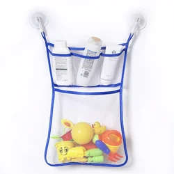 Organizador de juguetes para baño de malla con doble capa y colgante
