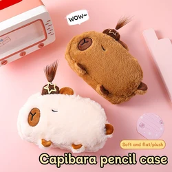 Estuche de lápices Capibara peluche – Bolso escolar gran capacidad