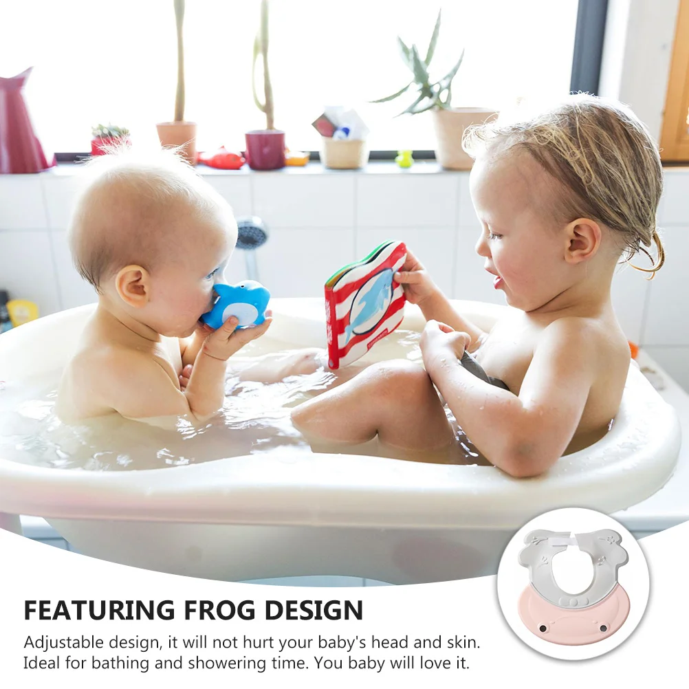 Gorro de ducha de bebé impermeable, gorro ajustable para lavar el cabello, Protector de oídos para niños pequeños, gorro de champú para baño, gorro de ducha para bebé 1 Uds. - imagen 5
