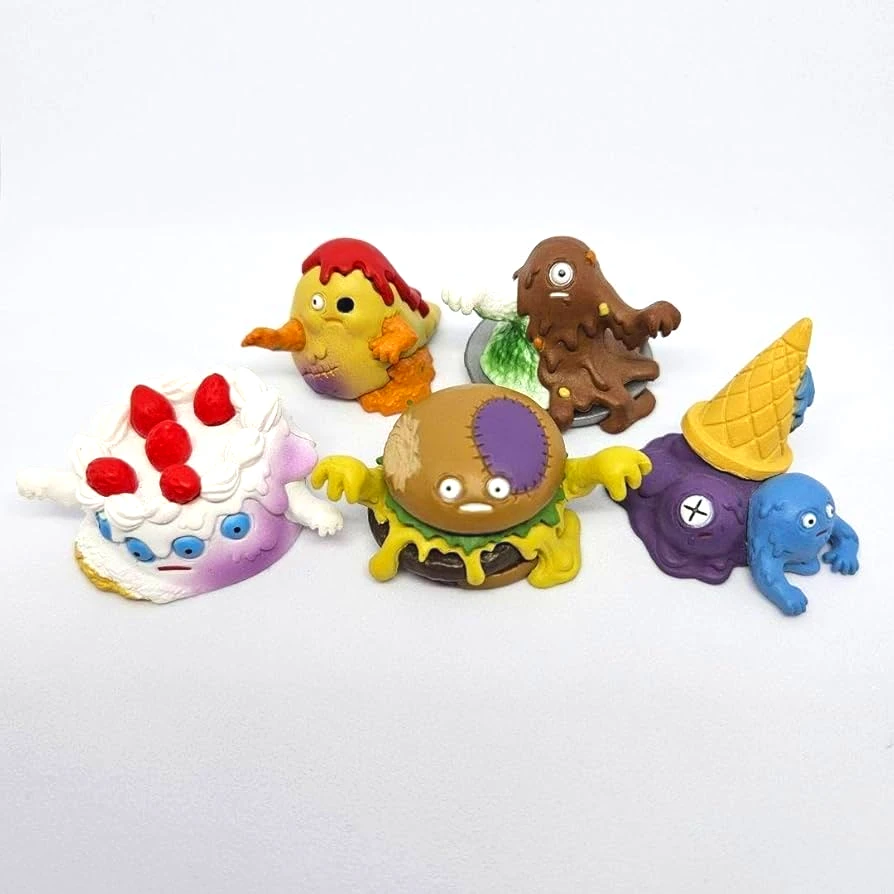 Juguetes de cápsula Yell, divertido arroz curry, helado, pastel de hamburguesa, dulces, tortilla, sabor a arroz, figuras de gashapon de zombies de cocina - imagen 2