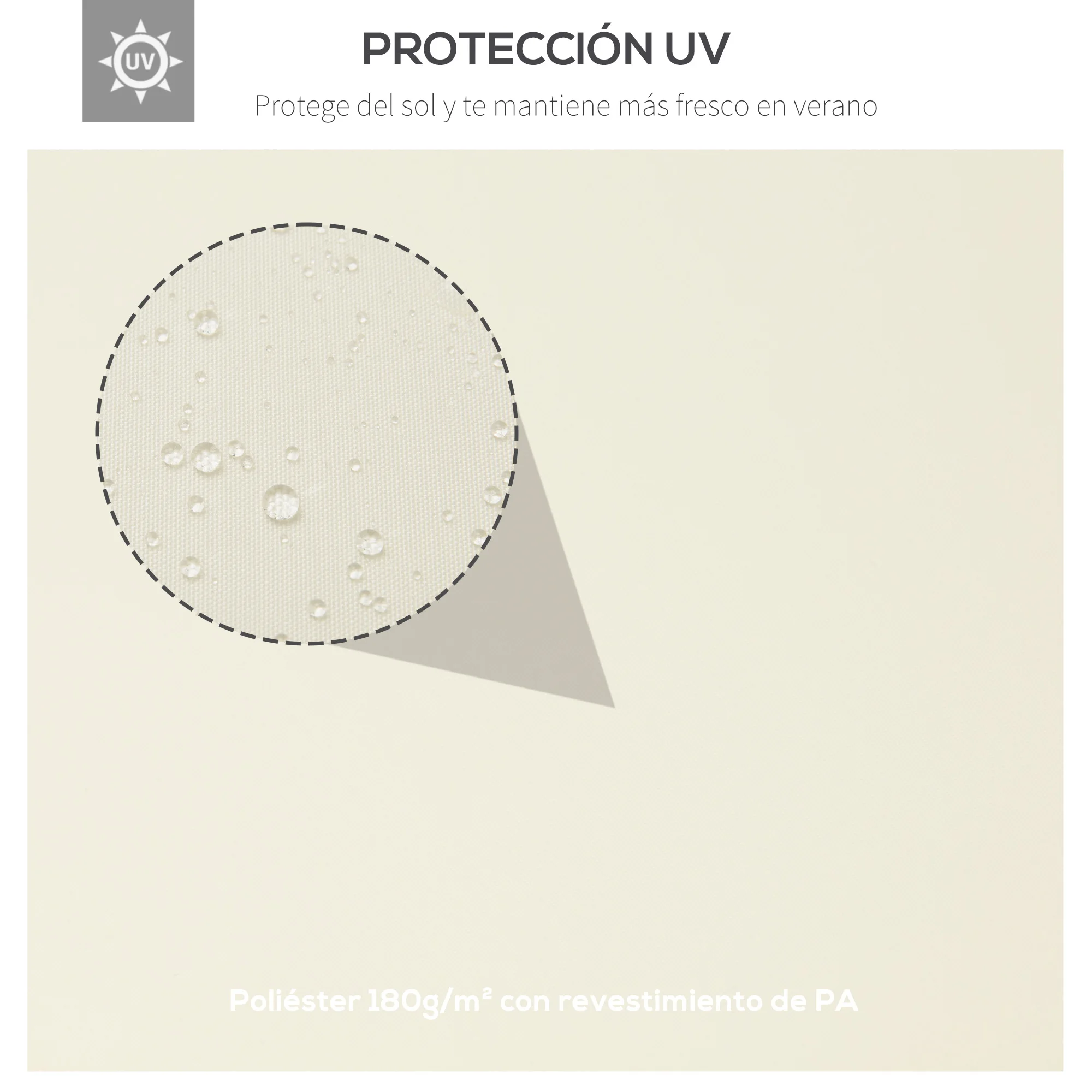 Outsunny Techo de Repuesto para Cenador 4x3 m Cubierta de Repuesto con Techo Doble 10 Orificios de Drenaje y Protección UV Toldo de Recambio para Pabellón Gazebo Crema - imagen 4