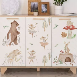 Pegatinas vinilo acuarela para habitación infantil – Animalitos de bosque
