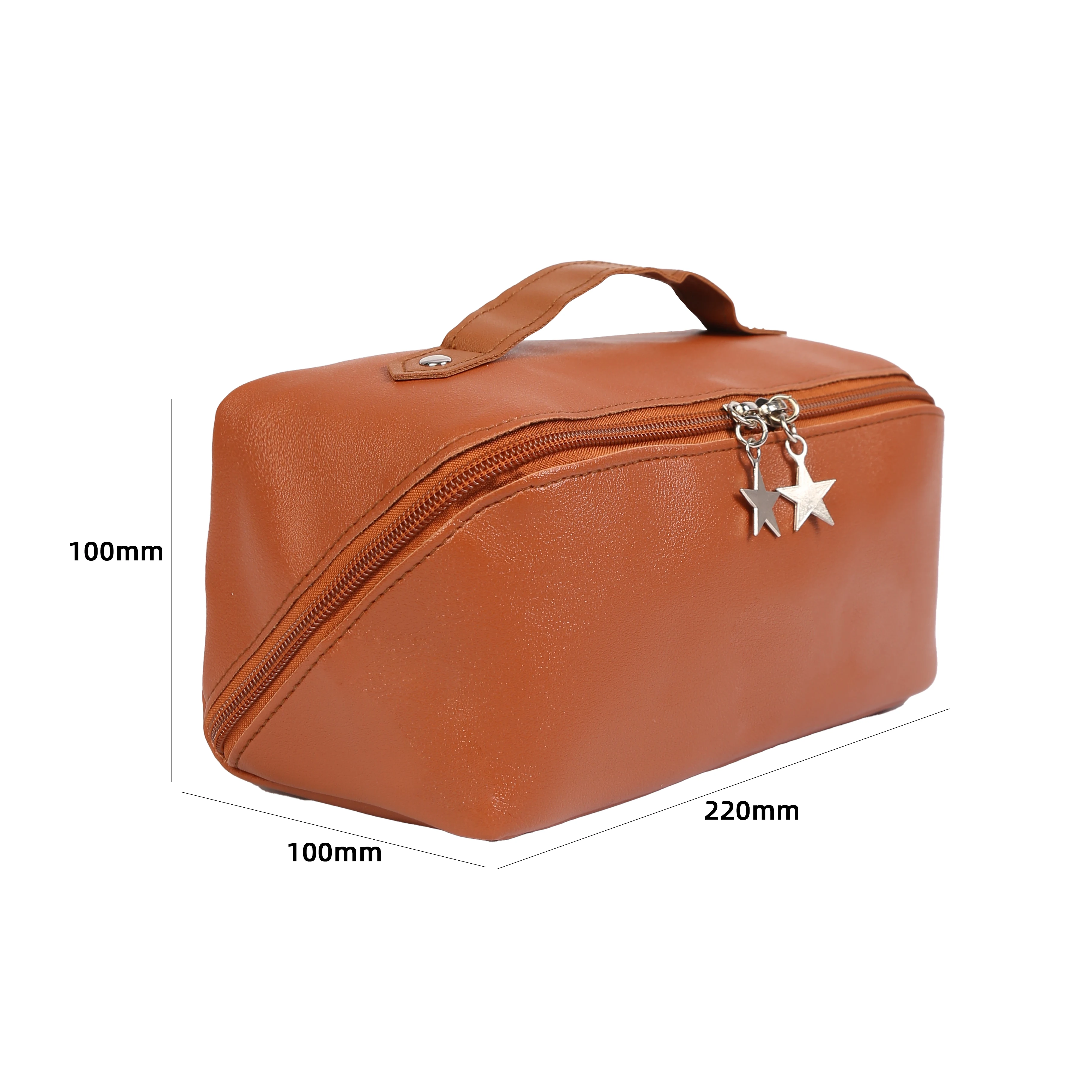 Bolsas de cosméticos para mujer, elegante bolsa de maquillaje de cuero PU, organizador de artículos de tocador de viaje, bolsa colgante de almacenamiento, bolso de maquillaje de mano coreano - imagen 4