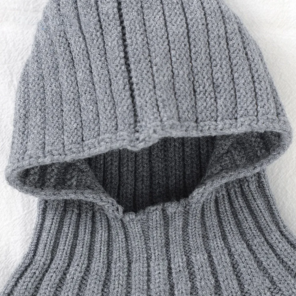 Gorros cálidos con cuello bonito para bebé, bufanda integrada a prueba de viento, gorro tipo jersey, pasamontañas, orejeras para niño, gorros para exteriores - imagen 5