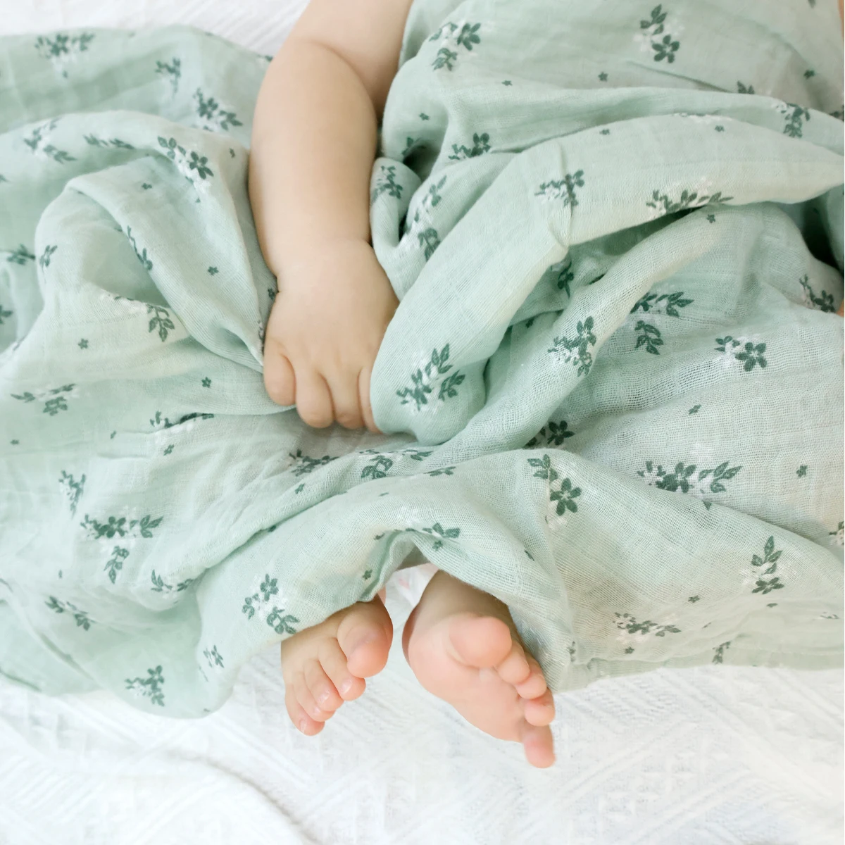 HappyFlute manta de muselina para bebé 100% algodón verano suave lindo estampado manta de bebé 120*110CM - imagen 2