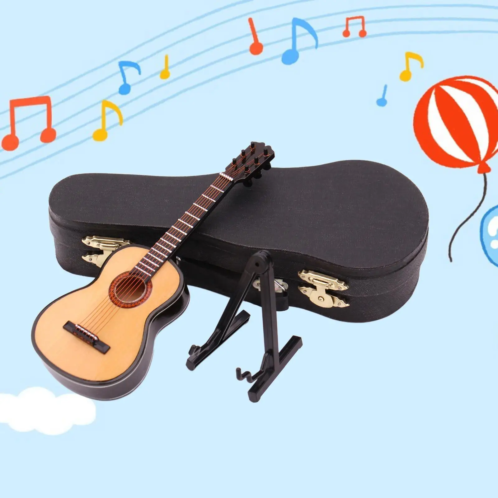 Classical Guitar with Stand And Case Music Birthday Gifts 1/12 Musical Instrument for Furnishing