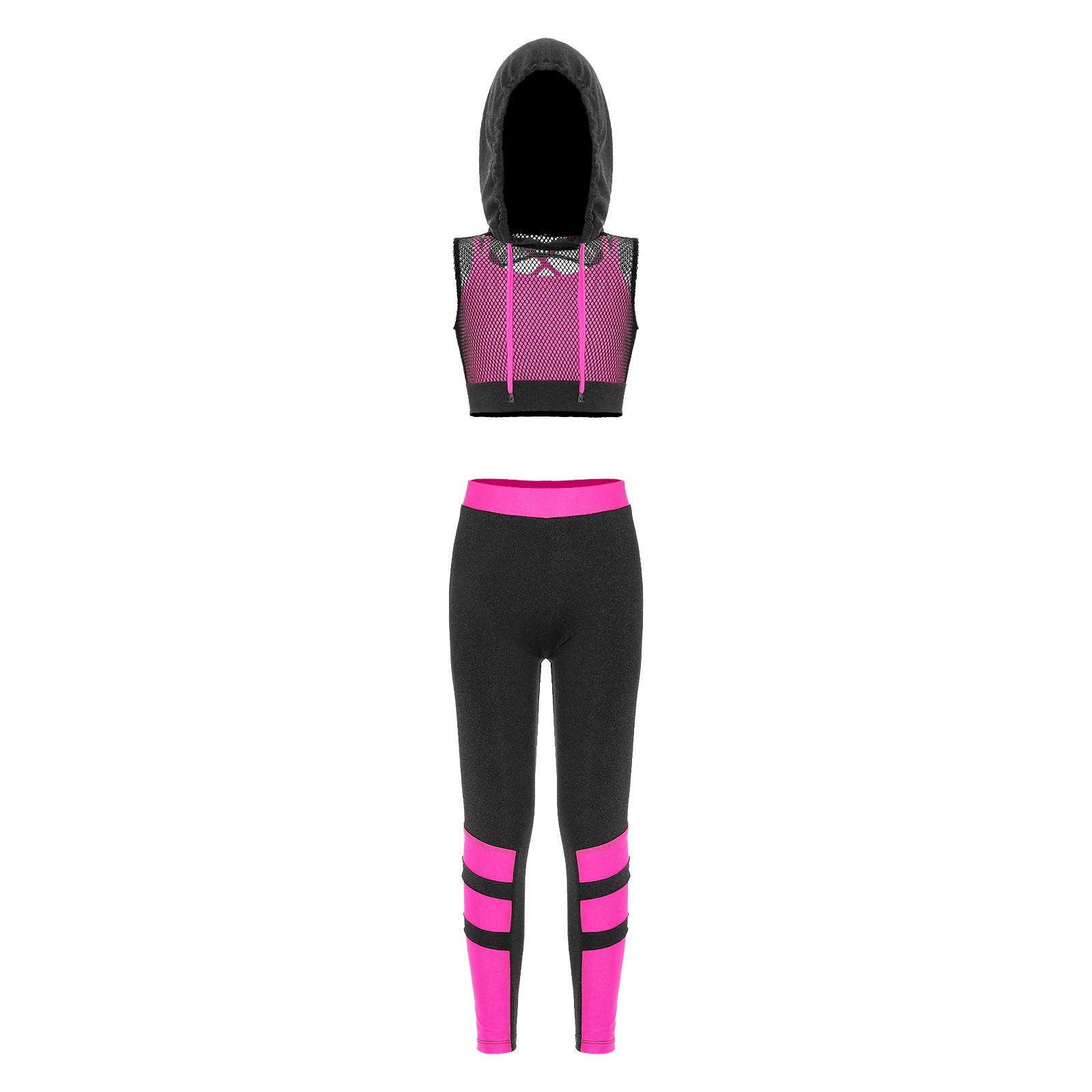 Conjunto ropa hip hop infantil con camisola, chaleco y leggings - imagen 3