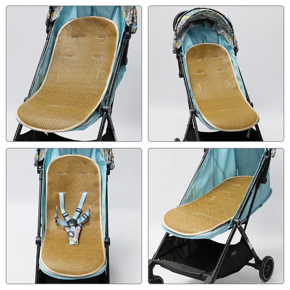 Estera refrescante para cochecito de bebé, forro antideslizante estilo ratán, Compatible con asientos de coche, sillas altas, transpirable, fácil de limpiar, verano - imagen 5