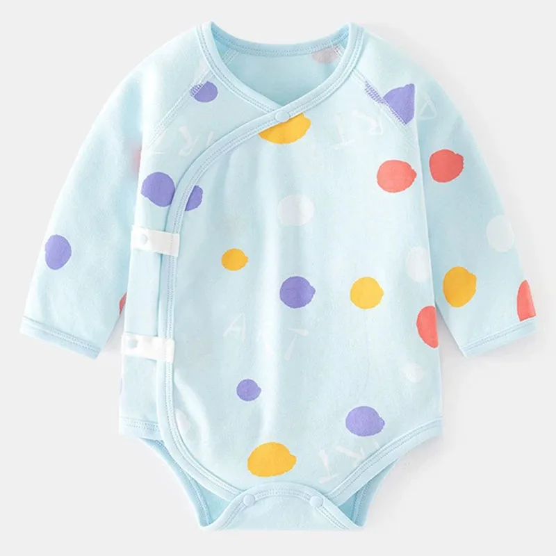 Monos de primavera, artículos para recién nacidos, ropa para niña y niño, monos de algodón de manga larga con estampado de puntos bonitos de dibujos animados, disfraz para niño pequeño B257 - imagen 3