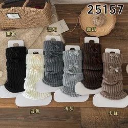 Calcetines altos de punto para niña con lazo – cálidos invierno