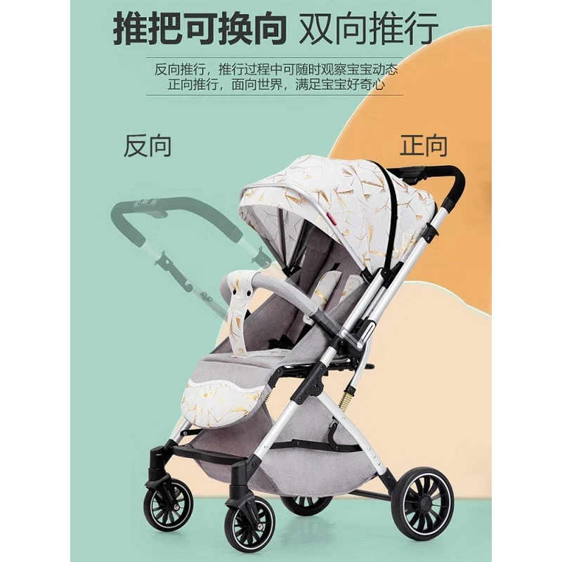 Carrito de bebé ligero y reclinable con dirección reversible - imagen 4