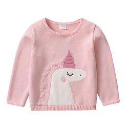 DXTON jersey infantil de punto con unicornio para niña