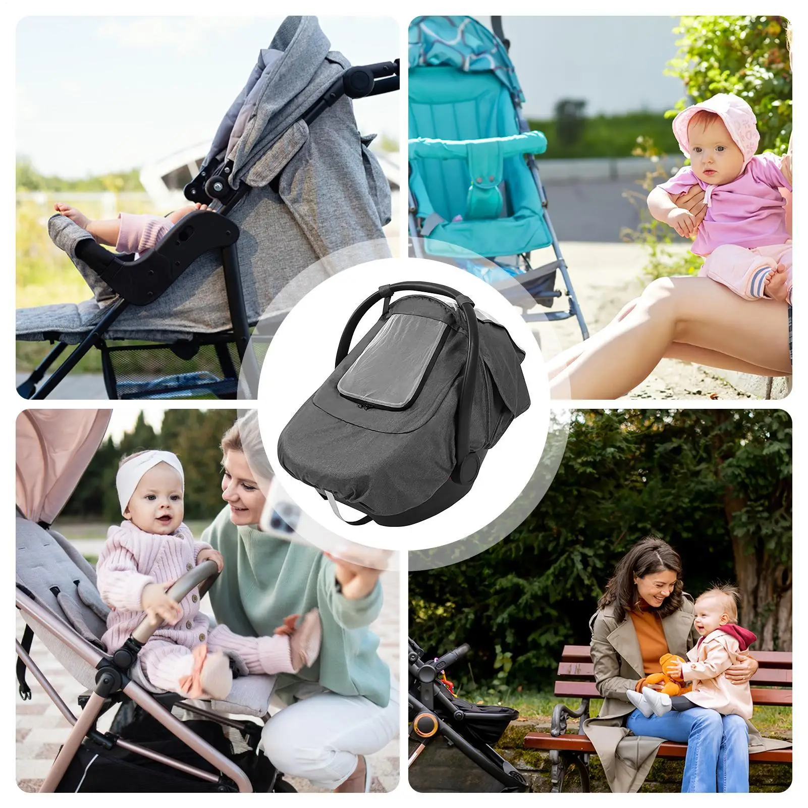 Fundas para asiento de coche para bebé, funda cálida para asiento de coche, accesorios para cochecito, Camping, parque, caminar, clima frío, Picnic al aire libre - imagen 3