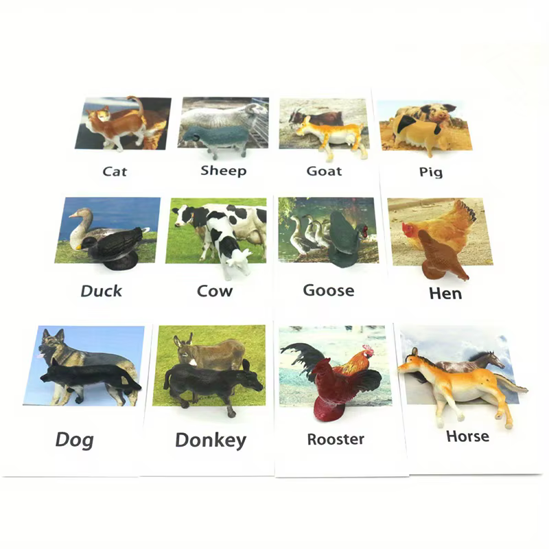 Tarjetas educativas de animales para niños – Aprendizaje idiomas Montessori