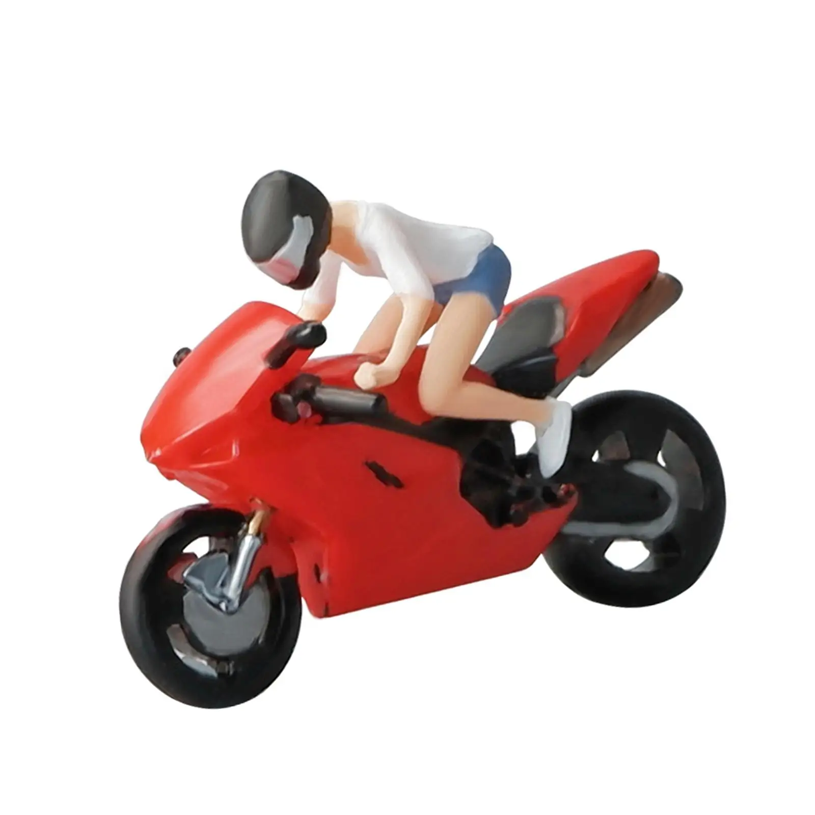 Figuras en miniatura de Mini personas, adorno realista de motocicleta con figura, decoración de diseño de mesa de arena, 1/64 - imagen 4