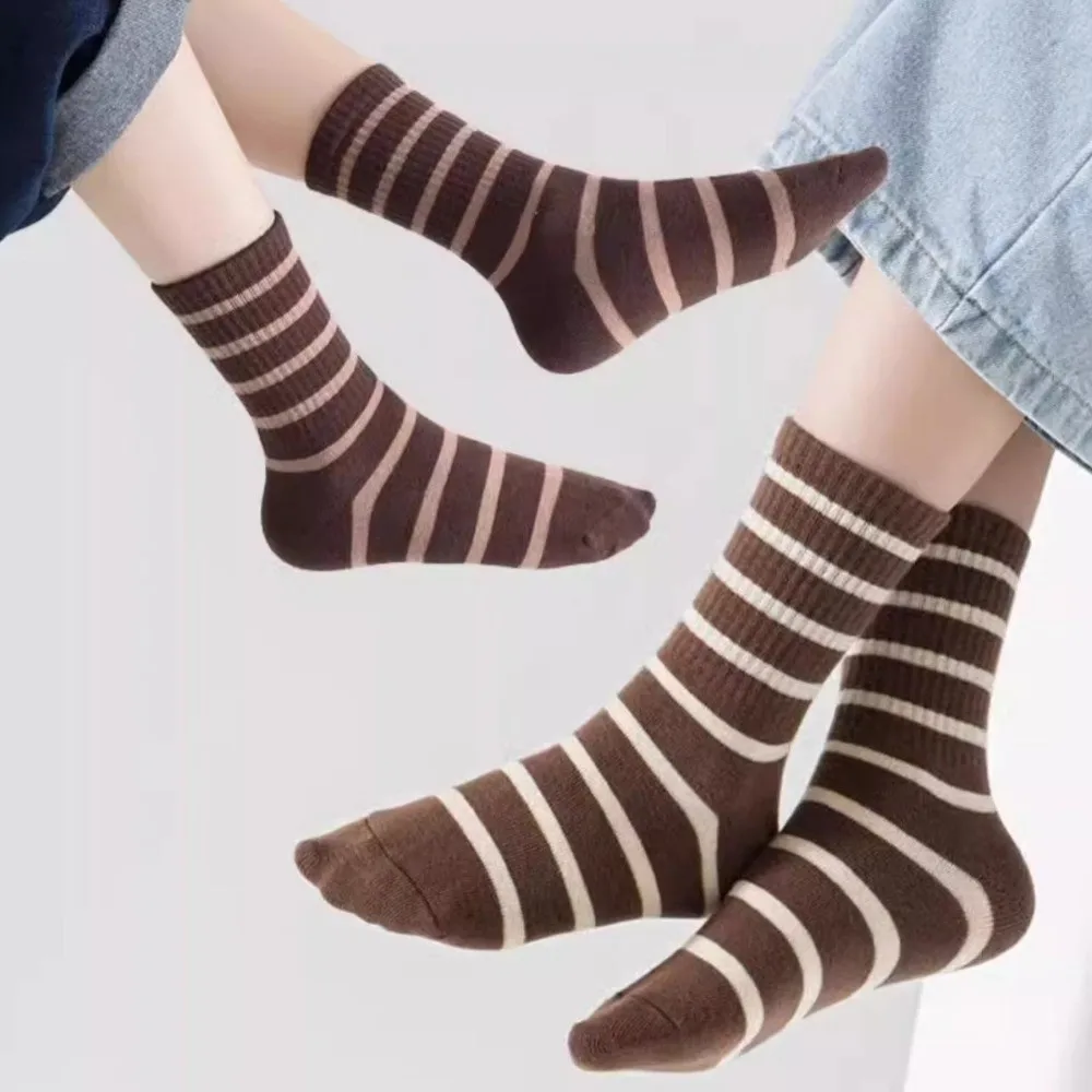 Calcetines de tubo medio rayados para niño – Algodón transpirable y cálido - imagen 3