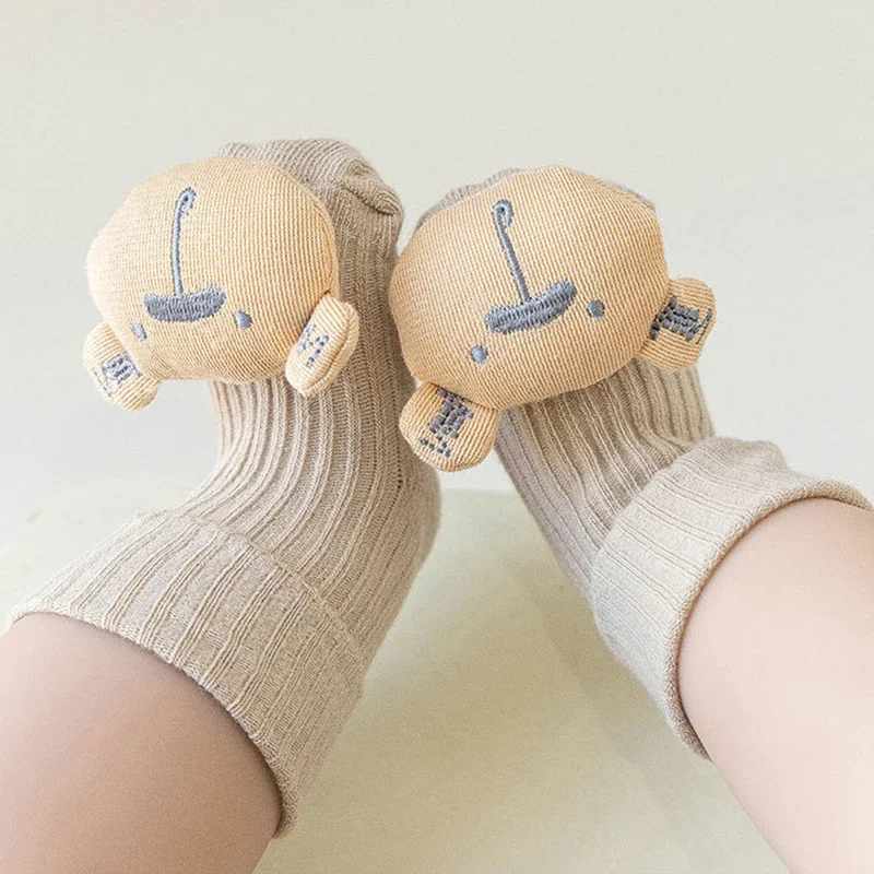 Calcetines bonitos de animales de dibujos animados para bebé, calcetines de algodón para suelo de bebé, medias de punto antideslizantes informales coreanas para recién nacidos y niños pequeños - imagen 5