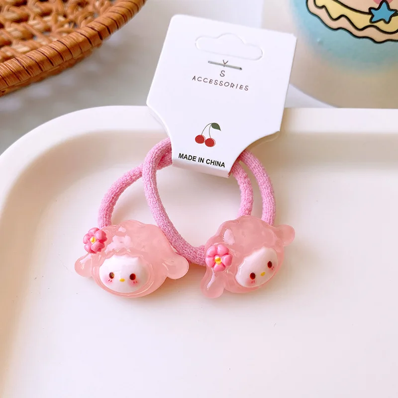 2PCS.2 piezas de anillos para el cabello de frutas translúcidas de dibujos animados lindos y dulces: suaves, ideales para coletas de bebé, encantadores accesorios para el cabello para niños.
