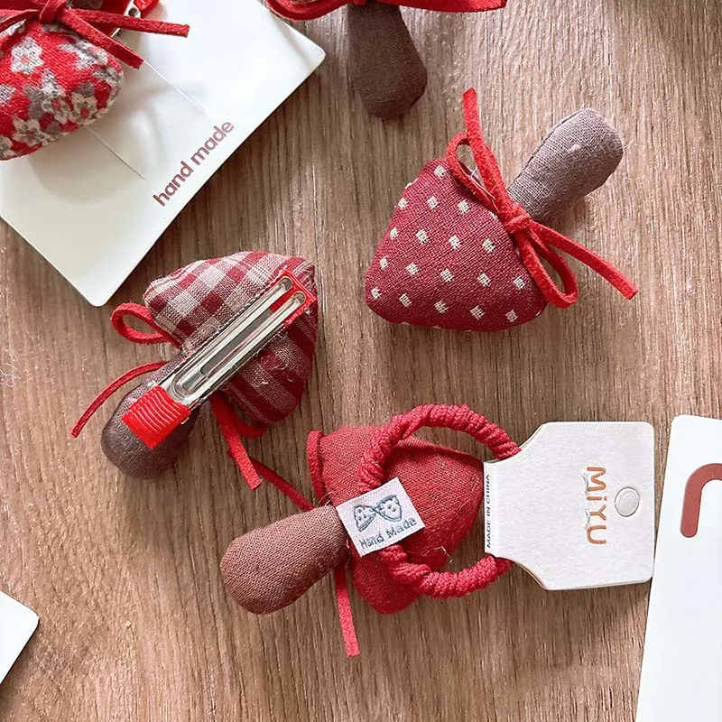 1 Uds. Diademas para niños niñas bebé lindo seta roja bandas elásticas para el cabello horquillas moda Vintage niños accesorios para la cabeza de Navidad - imagen 5