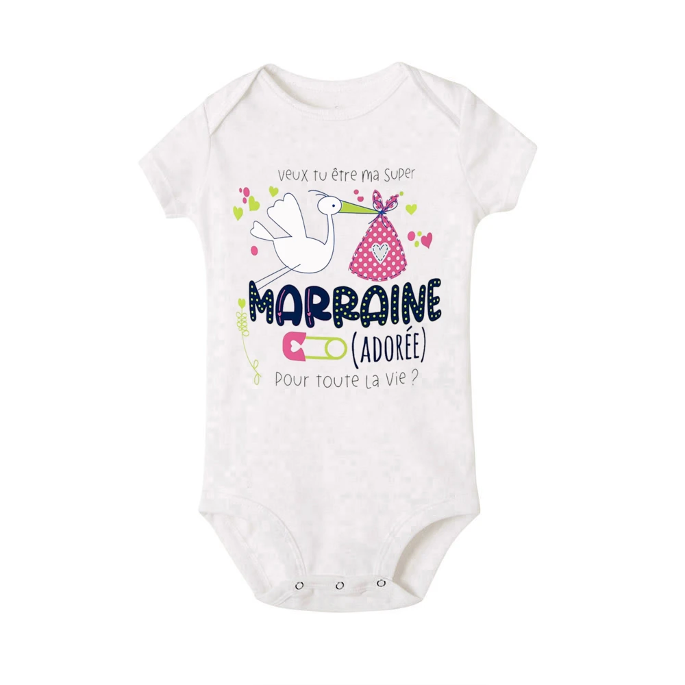 Do You Want To Be My Madrina/Padrino, pelele con estampado para bebé, solicitud infantil, traje de madrina y padrino, mono de manga corta para bebé - imagen 3