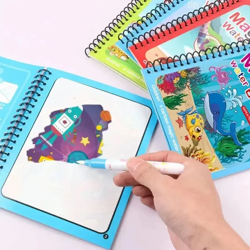 Libro de colorear reutilizable para dibujar con agua mágica - imagen 2