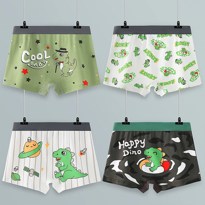 Calzoncillos Boxer de algodón con dinosaurio para niños - imagen 5