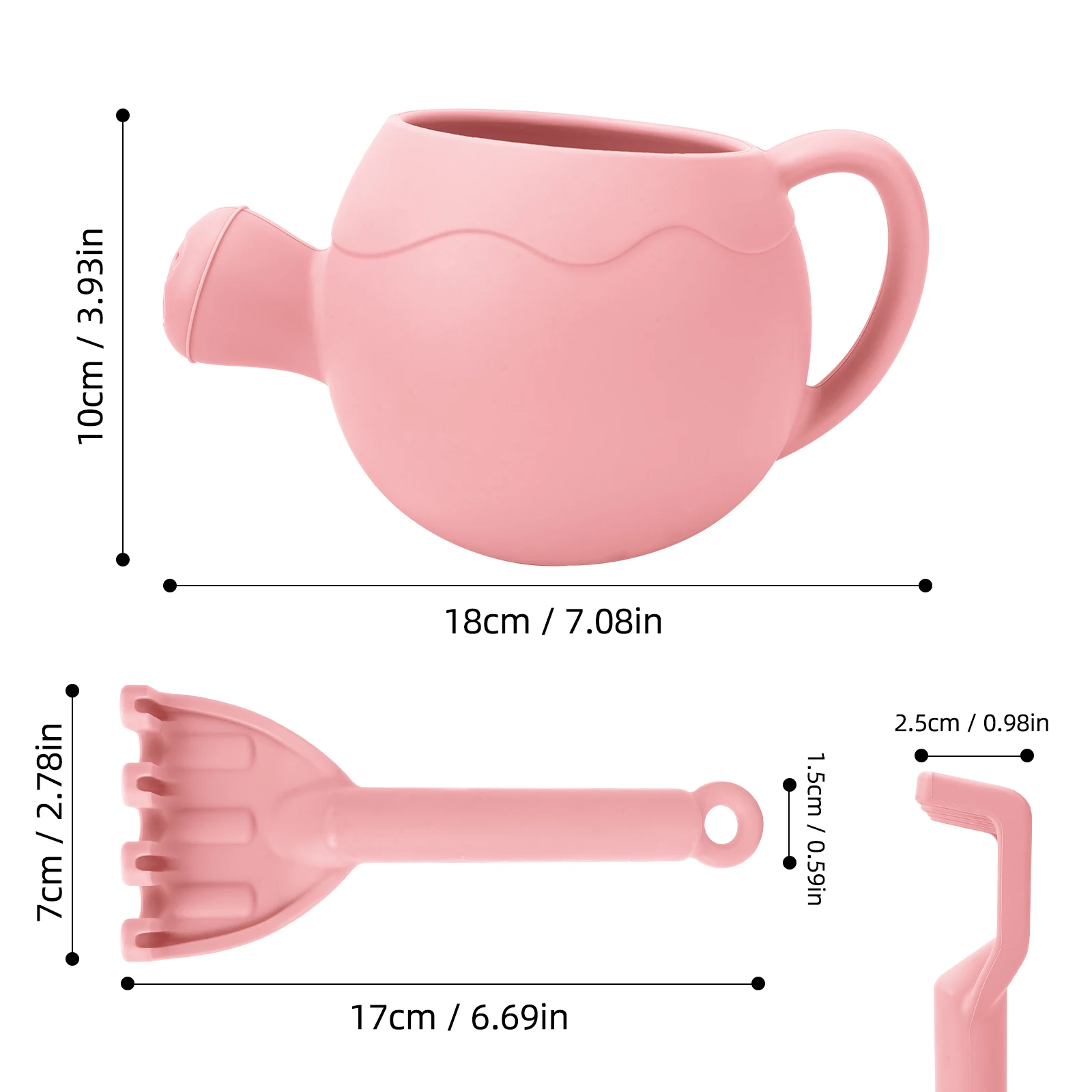 Juguetes de playa de verano, herramientas para tocar arena, regadera de silicona suave, juego de rastrillo, palas de cubo de arena adecuadas para niños al aire libre - imagen 5