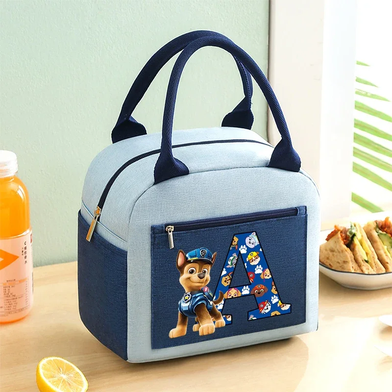 Paws Patrols Chase-Paquete de almuerzo para niños, bolsas aisladas con letras de dibujos animados, loncheras, bolso impermeable grueso, regalo de Anime para niños