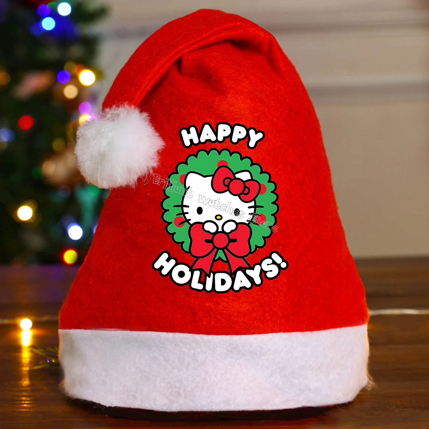 Sombreros de Navidad de Hello Kitty, suministros para fiestas navideñas Kawaii, gorra de dibujos animados, periféricos derivados, decoraciones, regalo ornamental para Festival