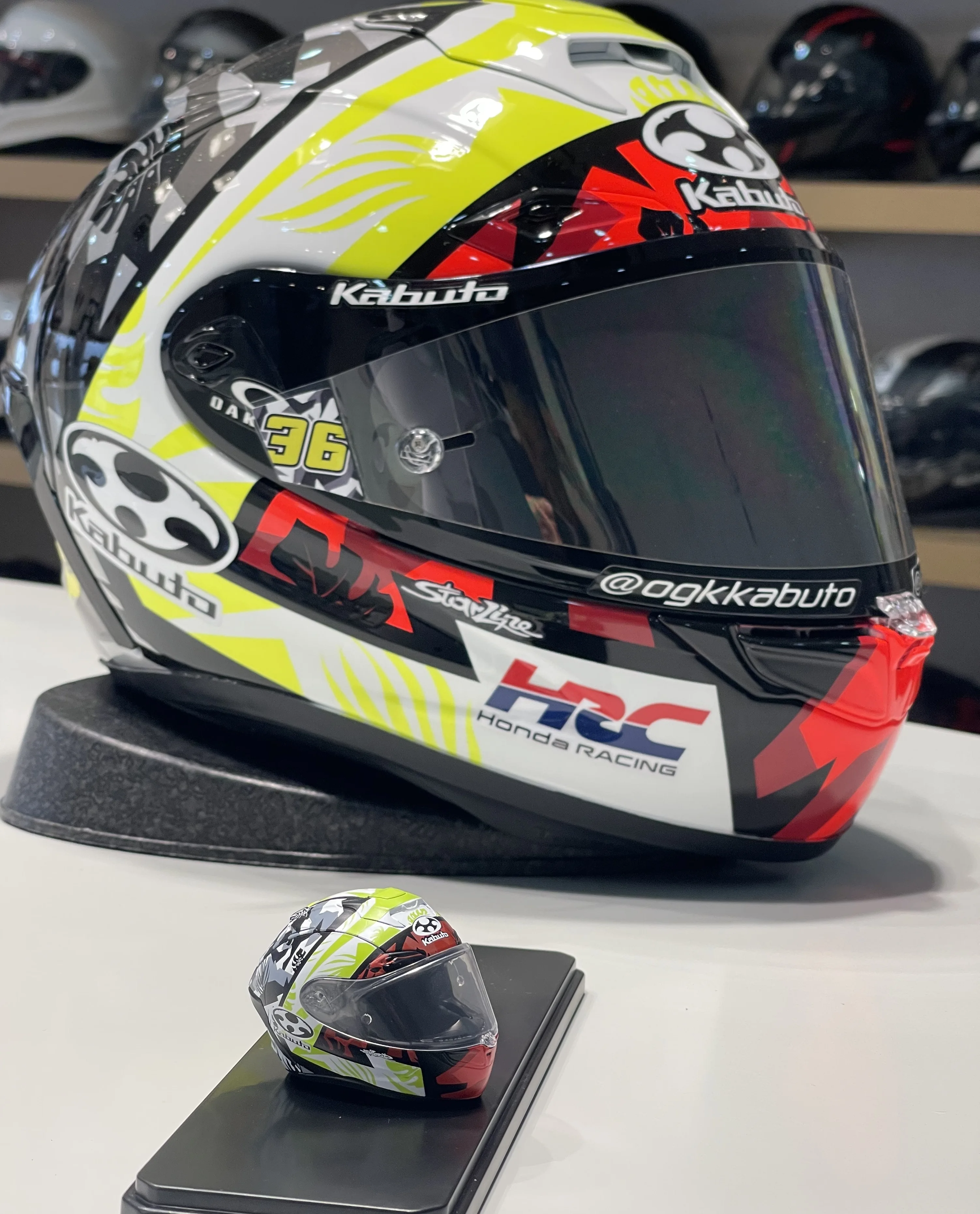 SO-TA caja ciega misteriosa de juguete 1/6, colección de casco de motocicleta KABUTO, modelo de escudo de F17-Rider en miniatura, figuras móviles - imagen 4