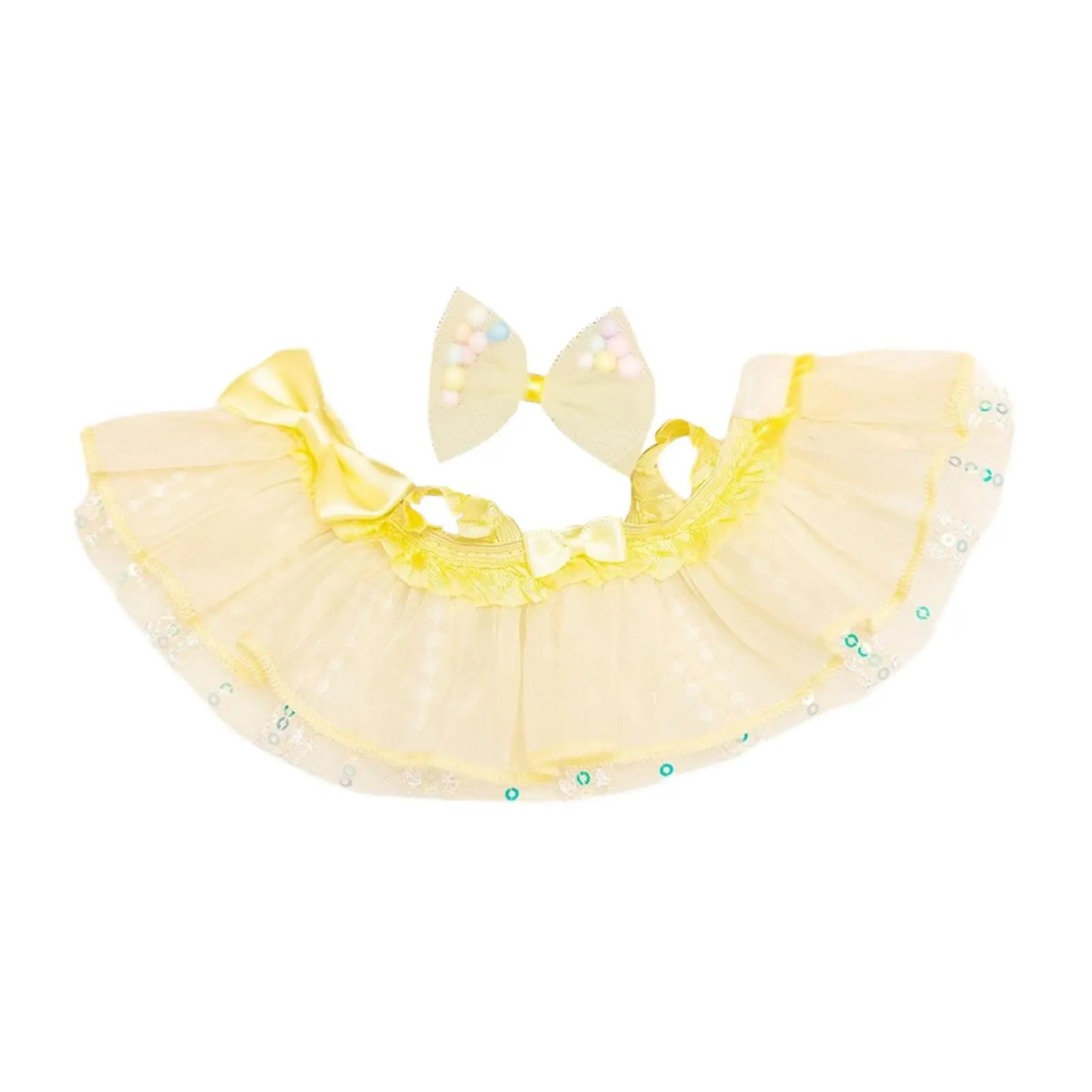 Mini 6 inch Doll Clothes,Doll Skirt Set,Hair Accessories Gift with Bow Headdress,Girl Doll Clothes for Cloth Dolls Girls Kids
