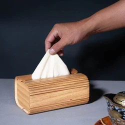 Portapañuelos de madera maciza rectangular – Moderno para comedor