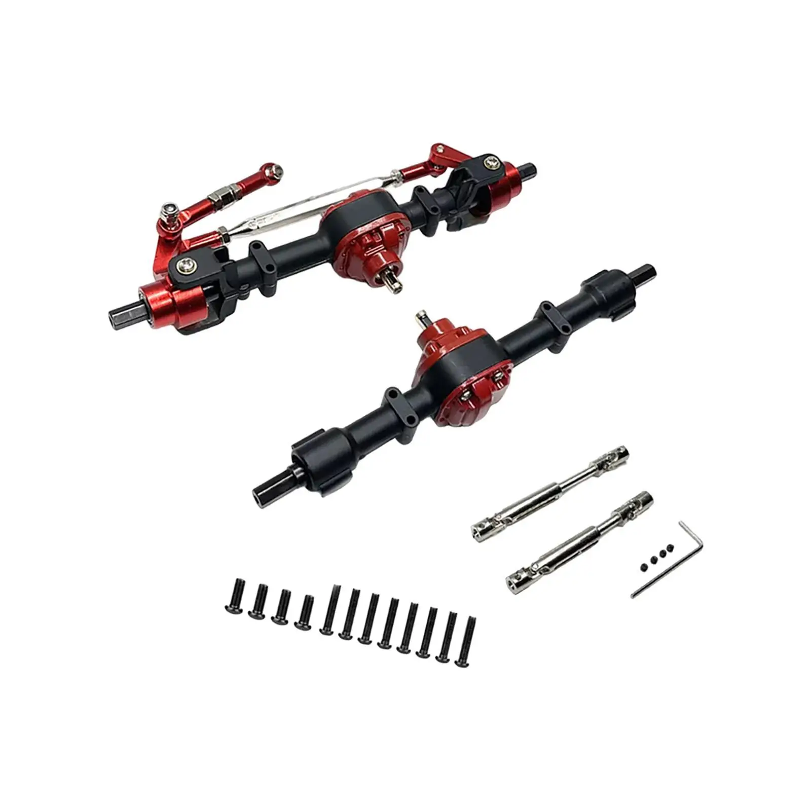RC Front Rear Axle Housing with Drive Shaft Replacement RC Metal Axle RC Car Part for LC79 MN82 MN78 1/12 RC Car Modification