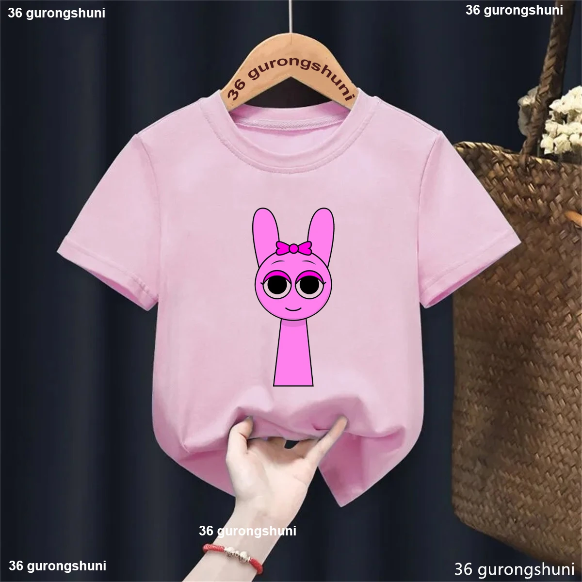 Camiseta divertida con estampado Kawaii Sprunki para niñas/niños, juego de música, ropa fresca para niños, camiseta de verano blanca/negra/rosa/amarilla/azul/roja - imagen 3
