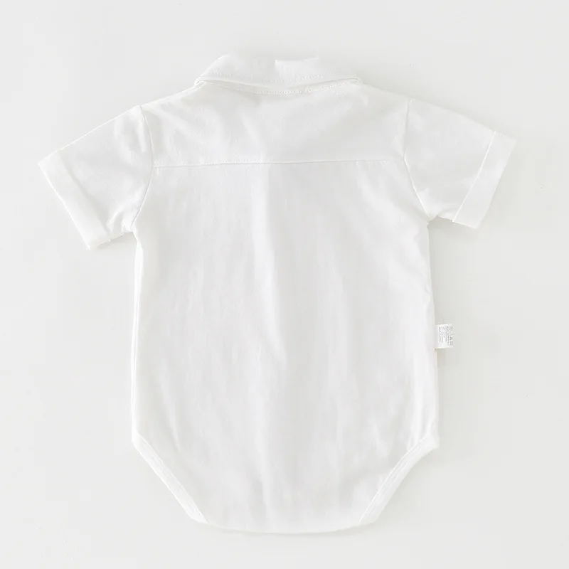 Pelele de manga corta para niños recién nacidos, ropa para niños de verano, mono Triangular 100% de algodón con lazo de 1-3-6-9-12M - imagen 3