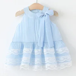 Vestido de encaje azul para niña – elegante y fresco verano