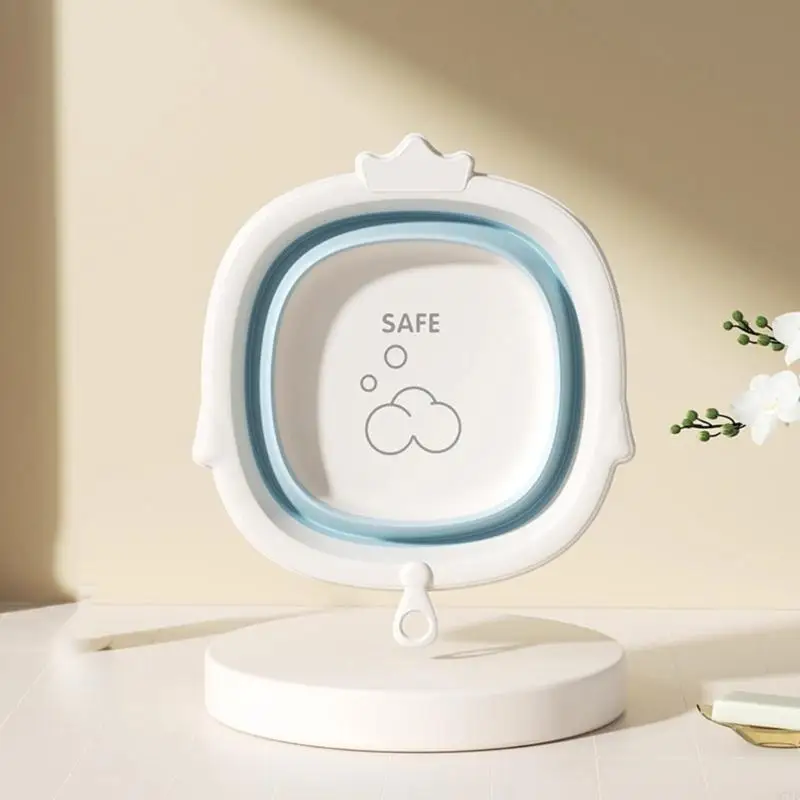 D7YD-bañera plegable para bebé, bañera pequeña gruesa PP + TPE para cuidado los pies y - imagen 4