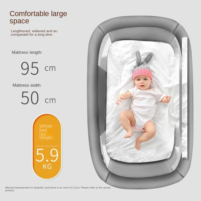 Lazychild Cuna plegable portátil bebé basculante diseño patchwork - imagen 3