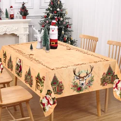 Mantel navideño con Papá Noel y muñeco de nieve - Decoración del hogar