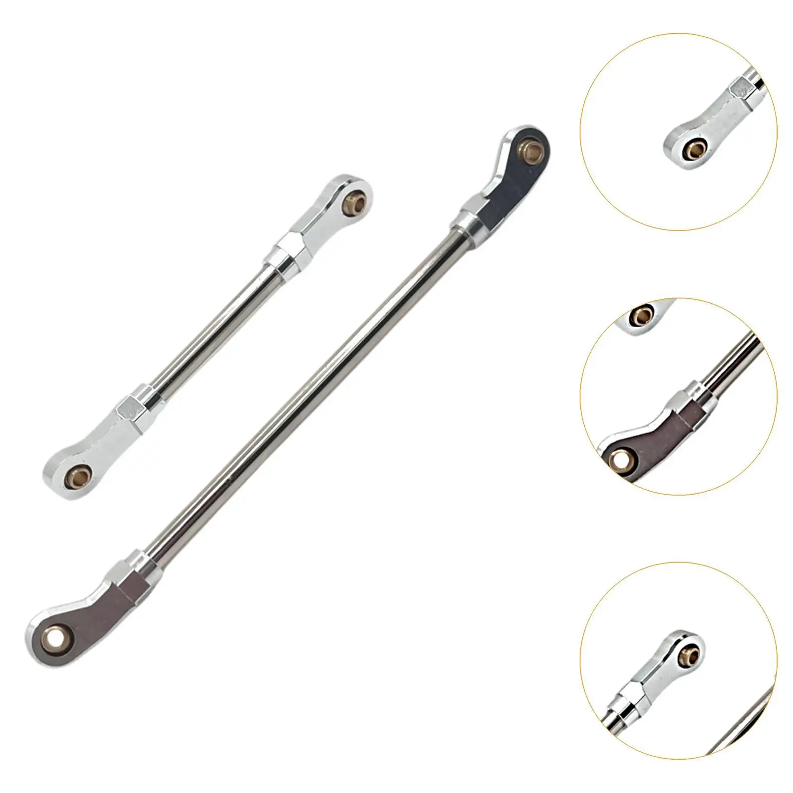 2x 1/10 Steering Servo Link DIY Materials Upgrade Parts Replacement Stable Metal Steering Rod for 104006 104026 104020 104010 RC