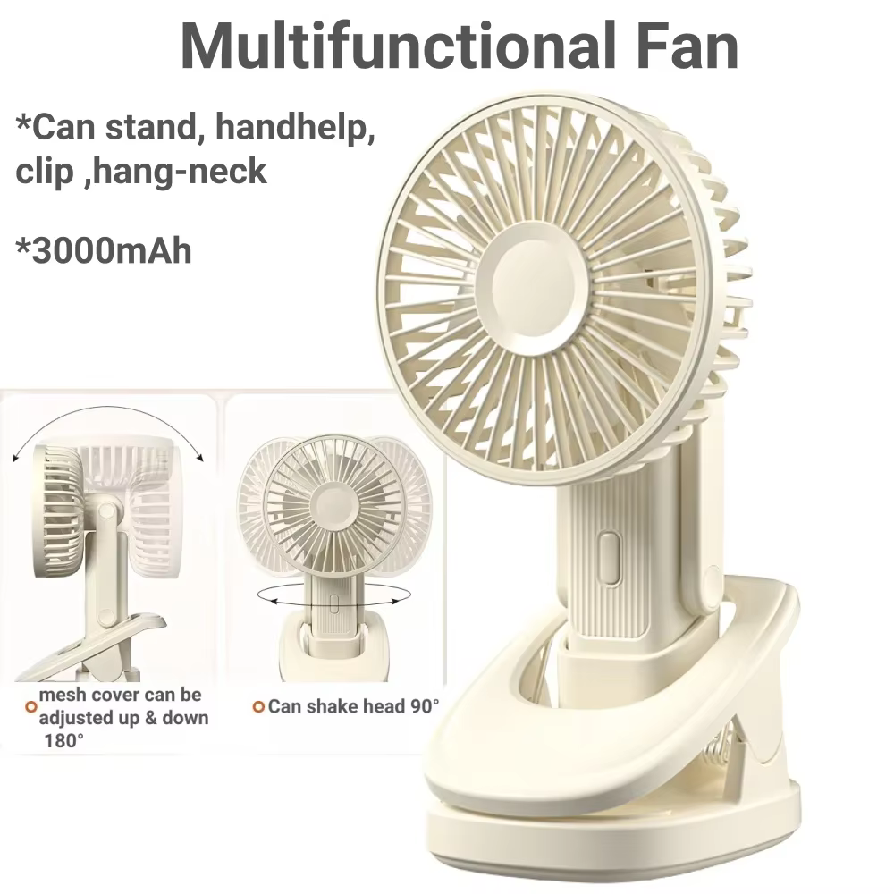 Ventilador USB recargable con clip para cochecito de bebé - imagen 4