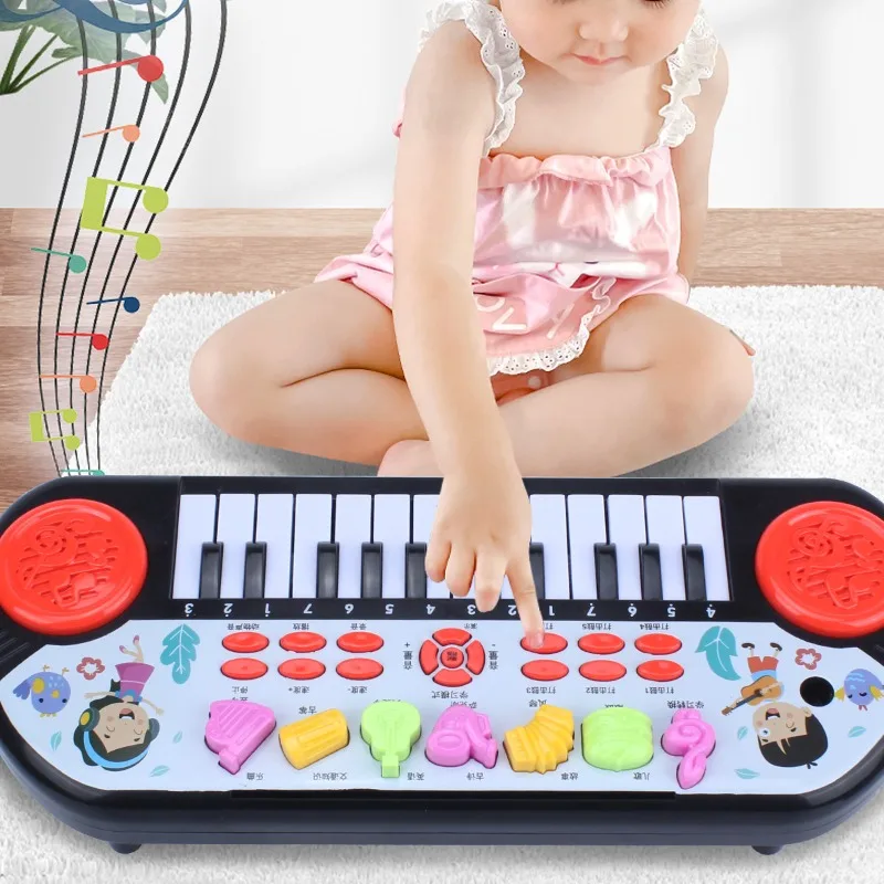 Teclado de Piano de 24 teclas, juguete de aprendizaje interactivo con canción de demostración, regalo Musical para niños de 3 a 6 años, herramienta de educación temprana, regalo de cumpleaños - imagen 4