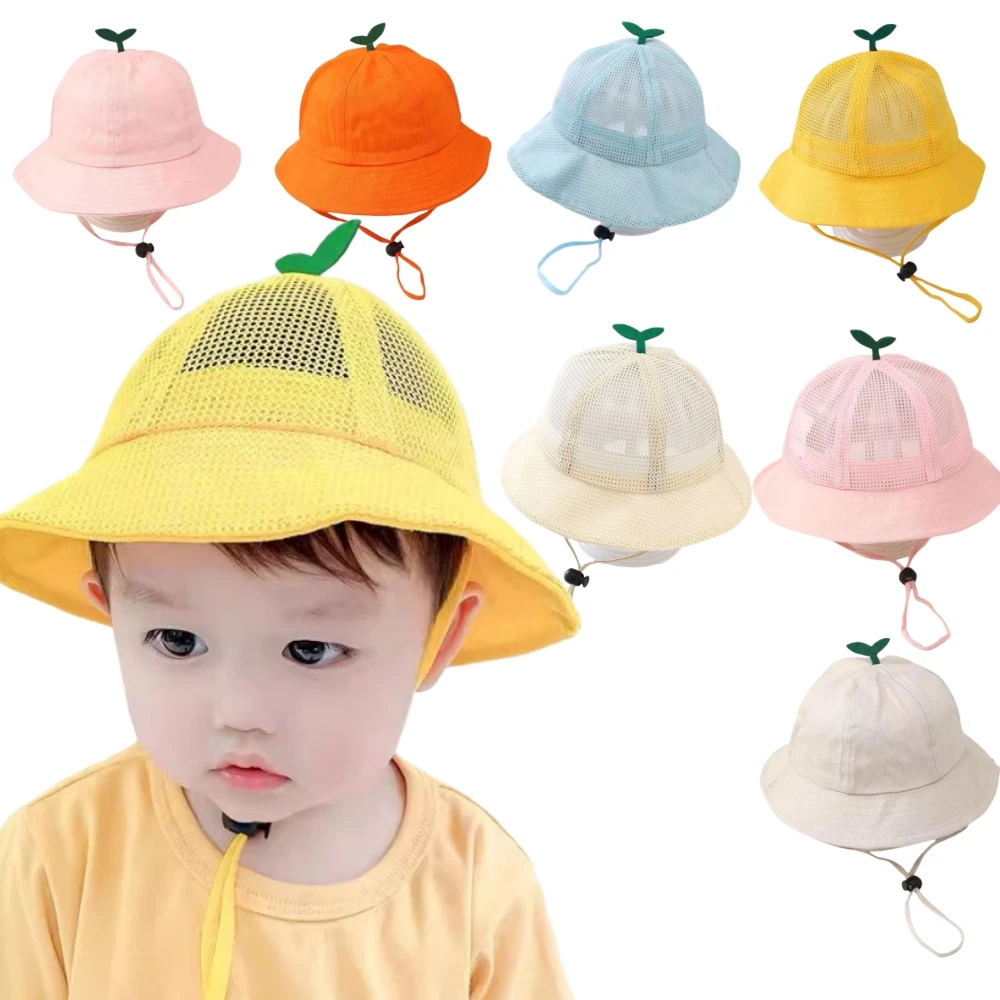 Bebé niño dibujos animados pequeña hierba niños sombrero Panamá pescador gorra lindo bebé sombrero bebé niña Bob sombreros para el sol al aire libre gorras casuales logio자