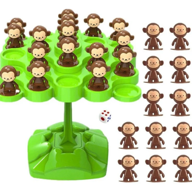 Juguete de tallo de árbol de equilibrio de mono para niños, entrenamiento de equilibrio de enfoque, juego de mesa interactivo para padres e hijos, regalo de aprendizaje Montessori